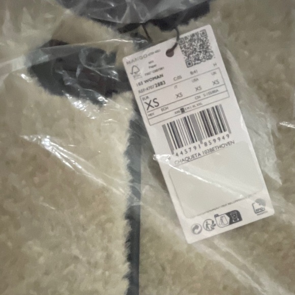 NWT MANGO XS S Appliques Faux Fur Shearling Coat Jacket Toteme - Picture 12 of 13